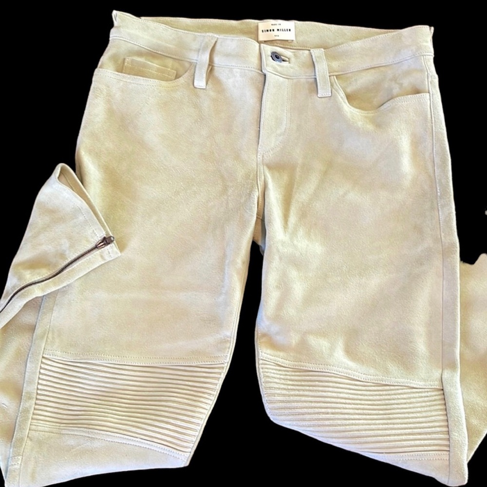 Simon Miller Tan Suede Blaine Moto Pants (new with defects) size 29